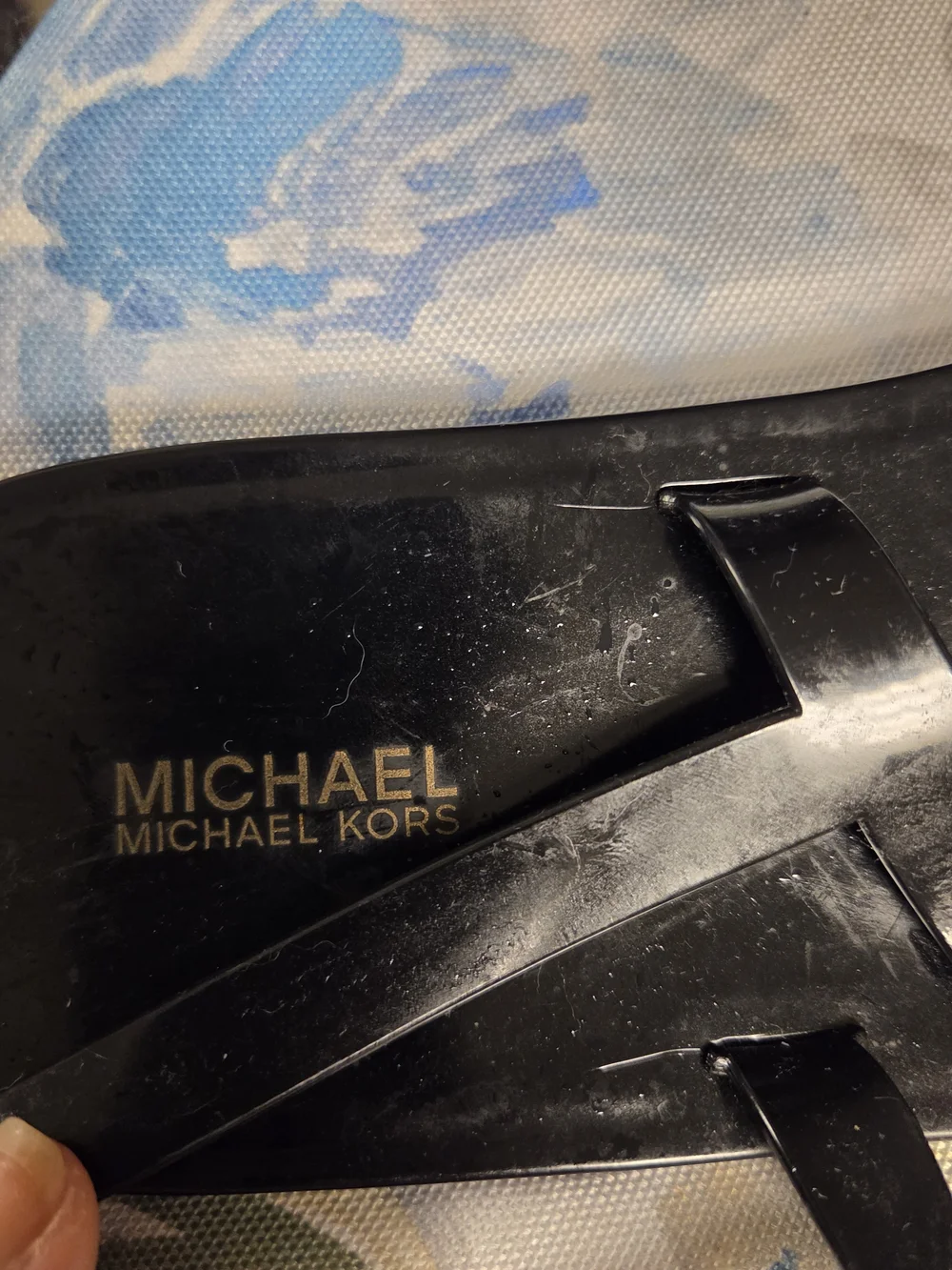 Michael Kors Black Logo Thong Sandals